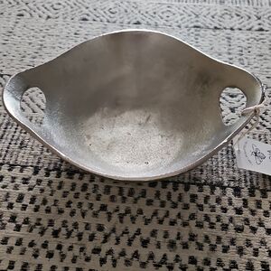 Small Handmade Silver Metal Serving Bowl